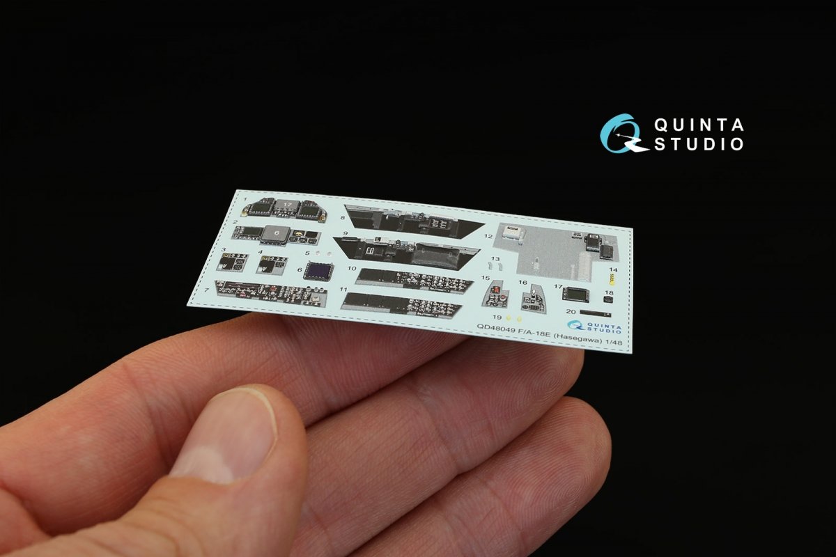 Intérieur imprimé en 3D et coloré sur papier décalcomanie Quinta Studio QD48049 F/A-18E (pour maquette Hasegawa) 1/48 – imagen 5