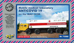 Laboratoire médical mobile PST 72088 ANTICOVID&amp;#39;19 sur le MAZ-543M 1/72
