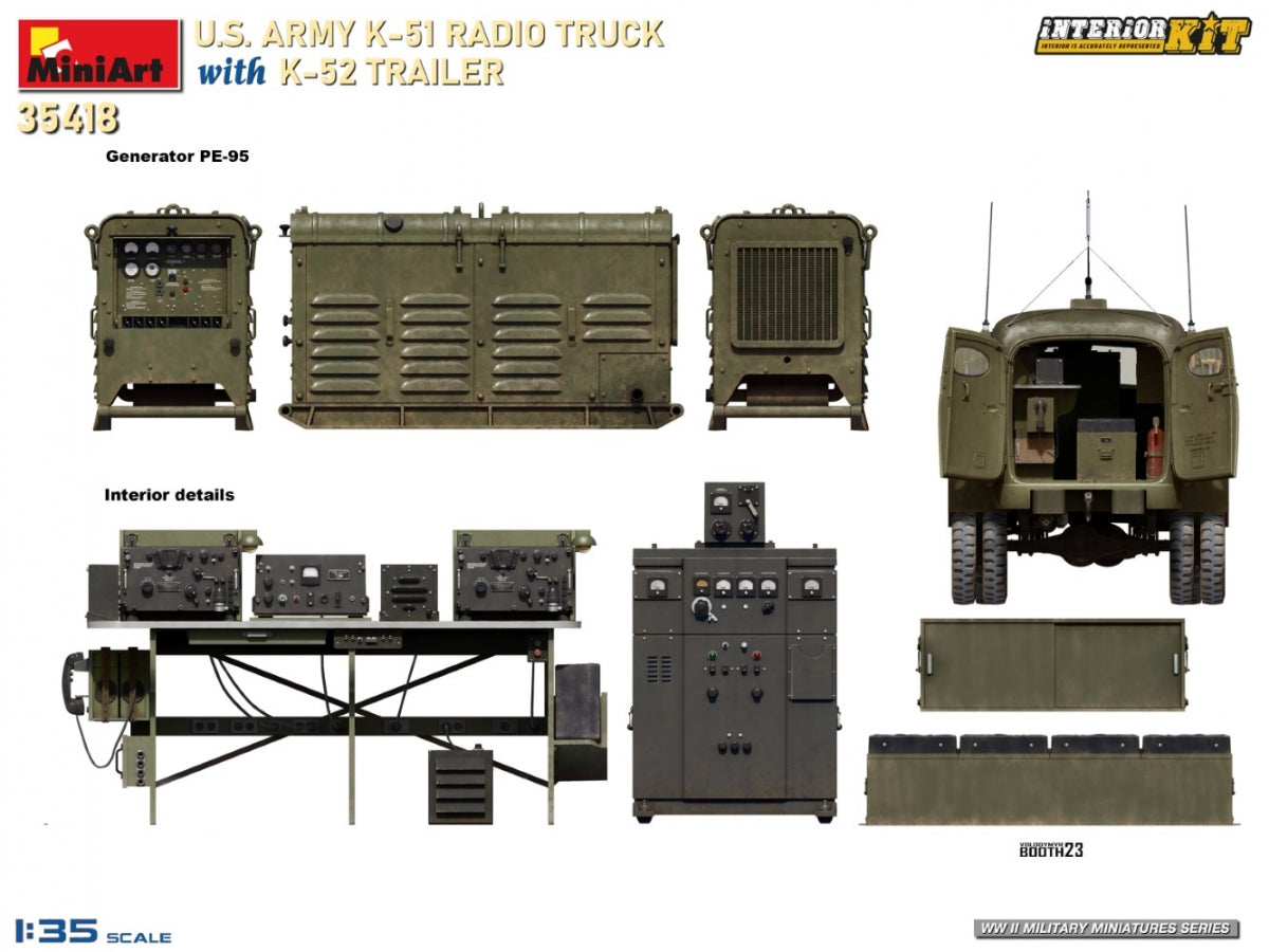 MiniArt 35418 Camion radio K-51 de l&amp;#39;armée américaine avec remorque K-52. Kit intérieur 1/35 – image 15