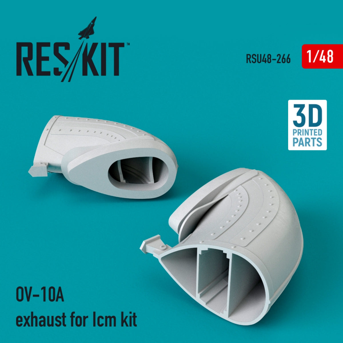 RESKIT RSU48-0266 ÉCHAPPEMENT OV-10A POUR KIT ICM (IMPRIMÉ EN 3D) 1/48