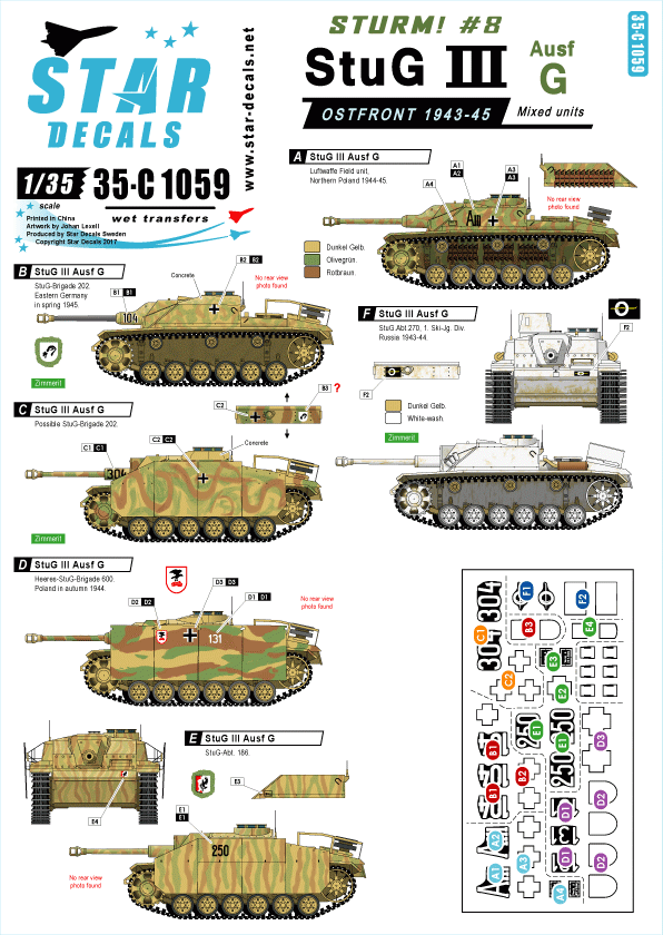 Star Decals 35-C1059 Sturm #8 1/35