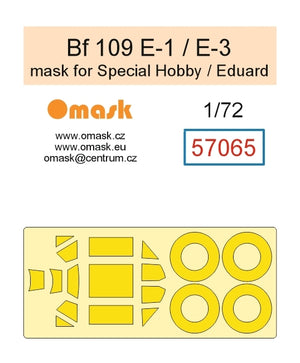 Omask X7208 Bf 109 E-1/E-3 O-Max Set (for Special Hobby / Eduard) (masks and EVA wheel bay plugs) 1/72