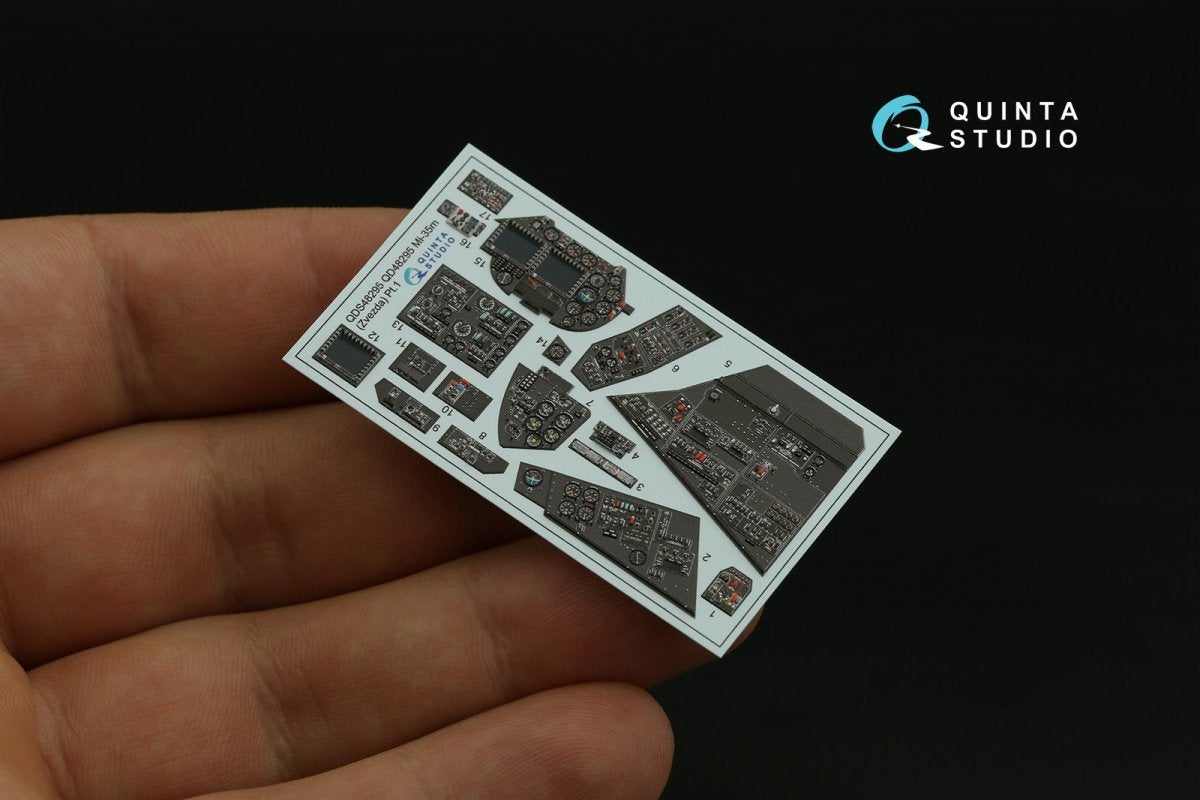 Quinta Studio QDS-48295 Mi-35M 3D-Printed &amp;amp; coloured Interior on decal paper (Zvezda) (Small version) 1/48 – zdjęcie 7