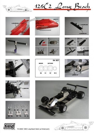 Kit de pièces de super détail KA Models FE-20002 Ferrari 126C2 Long Beach pour maquette Fujimi 1/20 – Bild 5