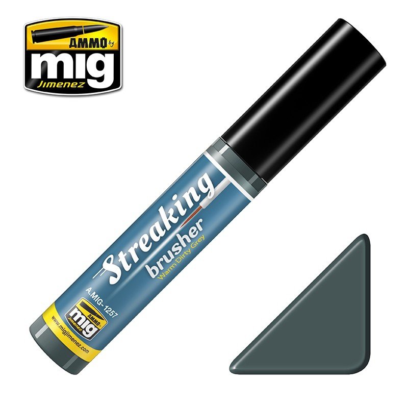 Munitions Mig Jimenez 1257 Streaking Brusher Gris chaud sale