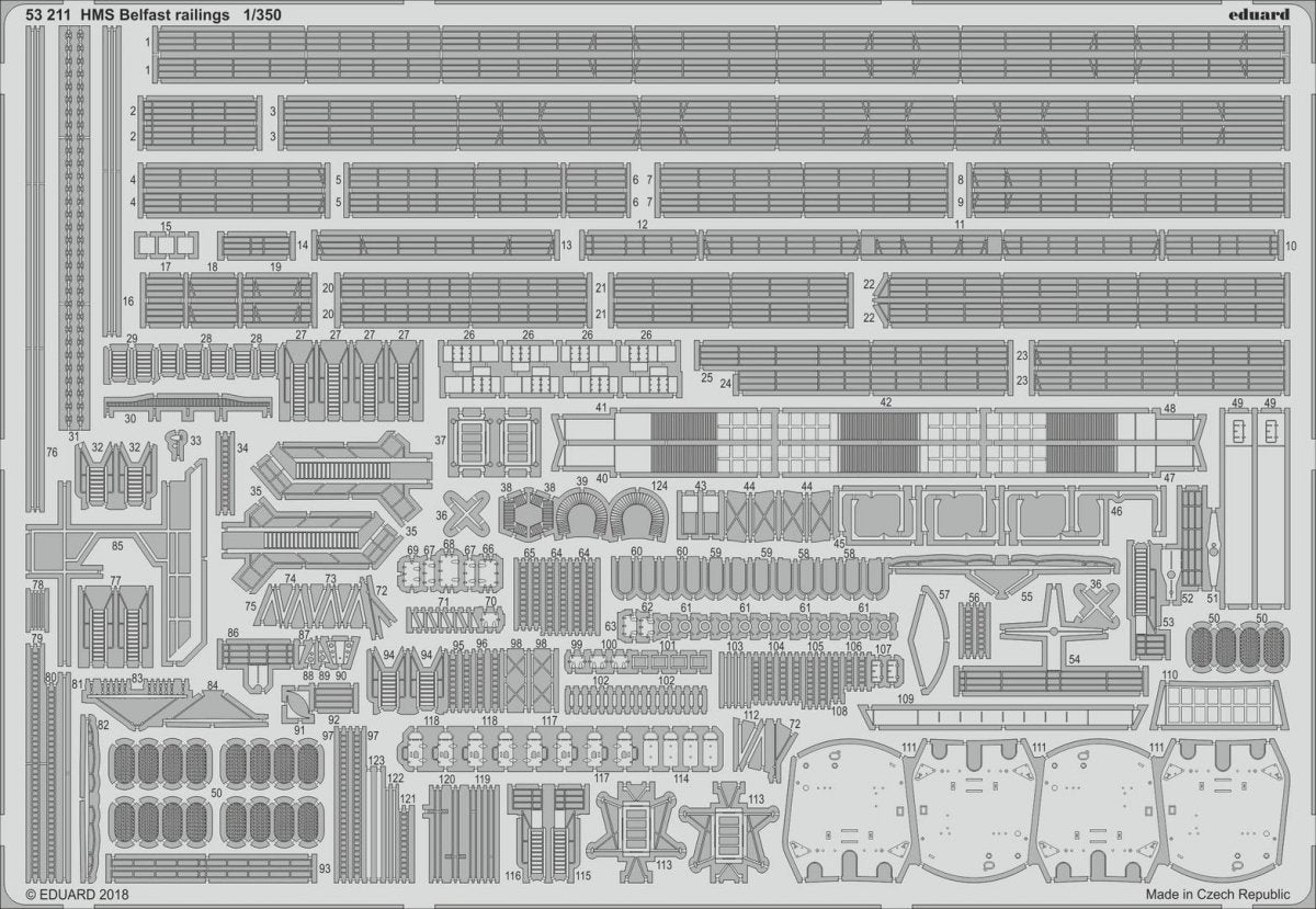 Eduard 53211 Rambardes du HMS Belfast TRUMPETER 1/350