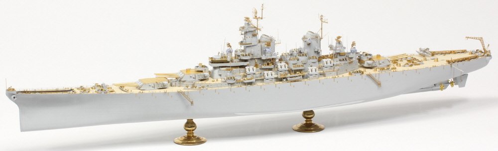 Pontos 37034FB USS BB-63 Missouri 1945 Ensemble de détails avancés pour maquette Hobbyboss (pont en bois teinté bleu 20B) 1/350 – image 2