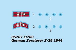 Trumpeter 05787 Zerstorer allemand Z-25 1944 1/700 – image 2