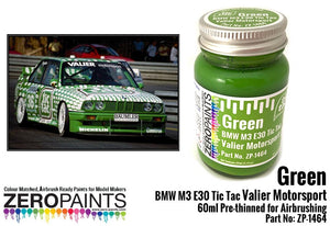 Peinture Zero Paints ZP-1464 Vert BMW M3 E30 Tic Tac Valier Motorsport 60 ml