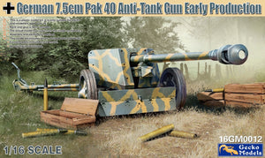 Gecko Models 16GM0012 Canon antichar allemand Pak 40 de 7,5 cm, première production, échelle 1/16