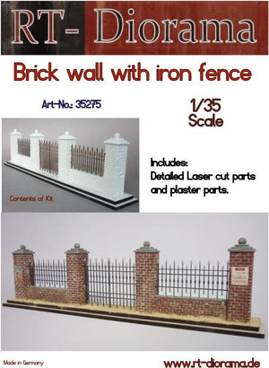 RT-Diorama 35275 Mur de briques avec clôture 1/35