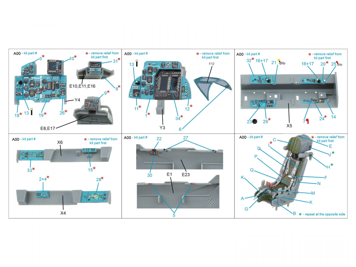 Intérieur imprimé en 3D et coloré sur papier décalcomanie Quinta Studio QD48505 MiG-31BM (Hobby Boss) 1/48 – image 13