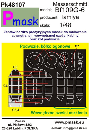 Masque P PK48107 Messerschmitt Bf109G-6 Tamiya (1/48)