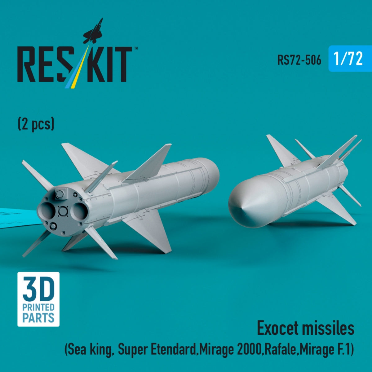 Missiles Exocet RESKIT RS72-0506 (2 pièces) (Impression 3D) 1/72 – image 3