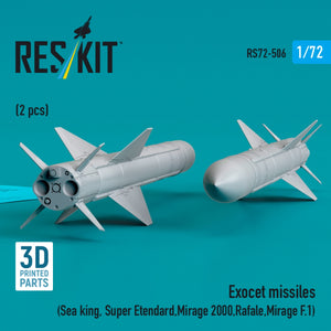 Missiles Exocet RESKIT RS72-0506 (2 pièces) (Impression 3D) 1/72 – image 3