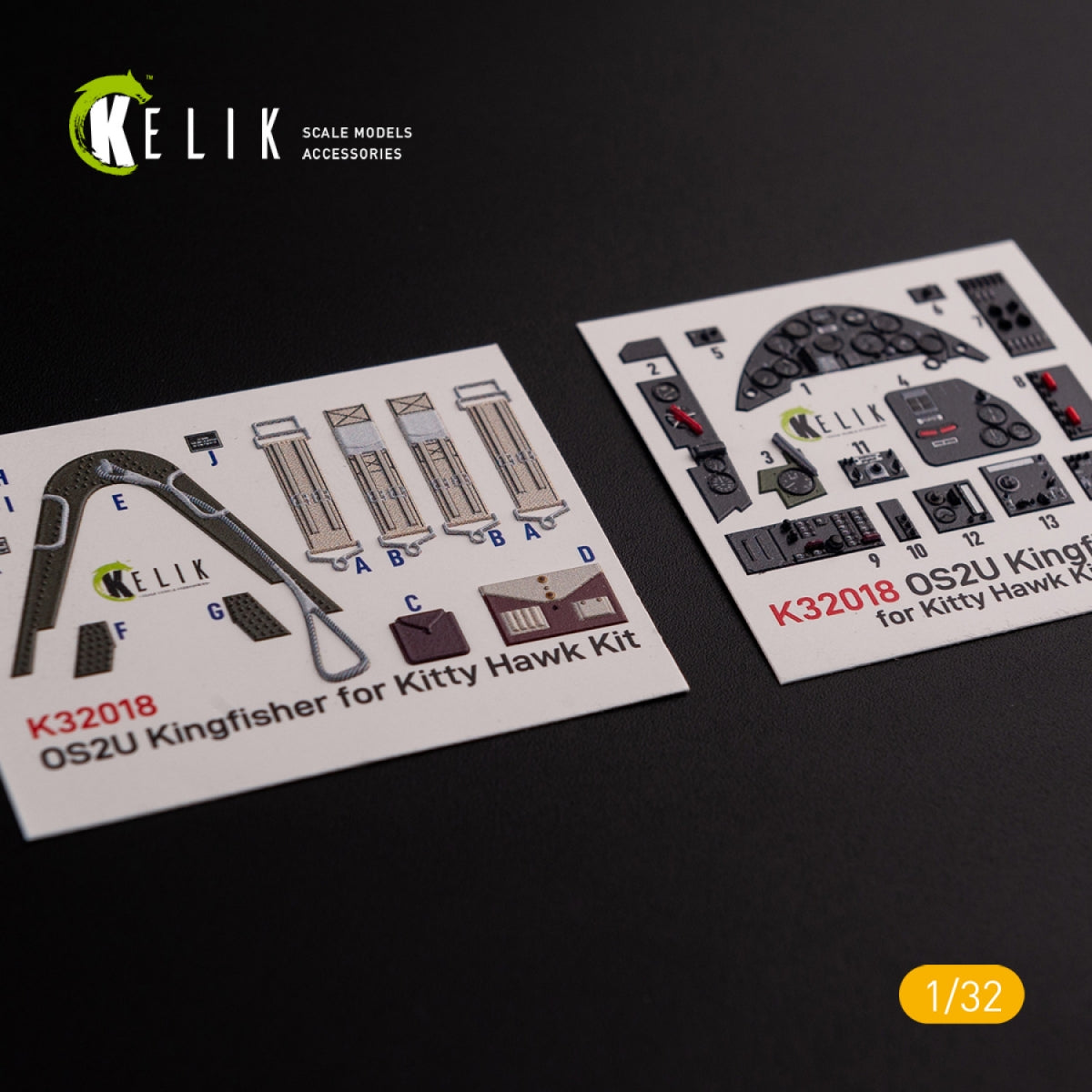 KELIK K32018 OS2U Kingfisher - Interior 3D Decal for Kitty Hawk/Zimi models kit 1/32