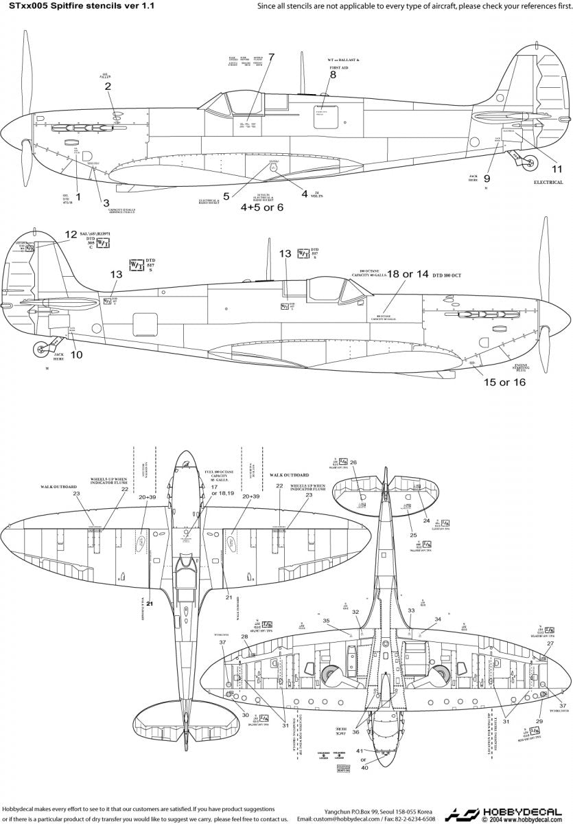 HobbyDecal ST72005V1 Pochoirs Spitfire ver 1 1/72 – image 2