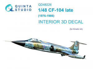 Intérieur imprimé en 3D et coloré sur papier décalcomanie Quinta Studio QD48226 CF-104 Late (Kinetic) 1/48