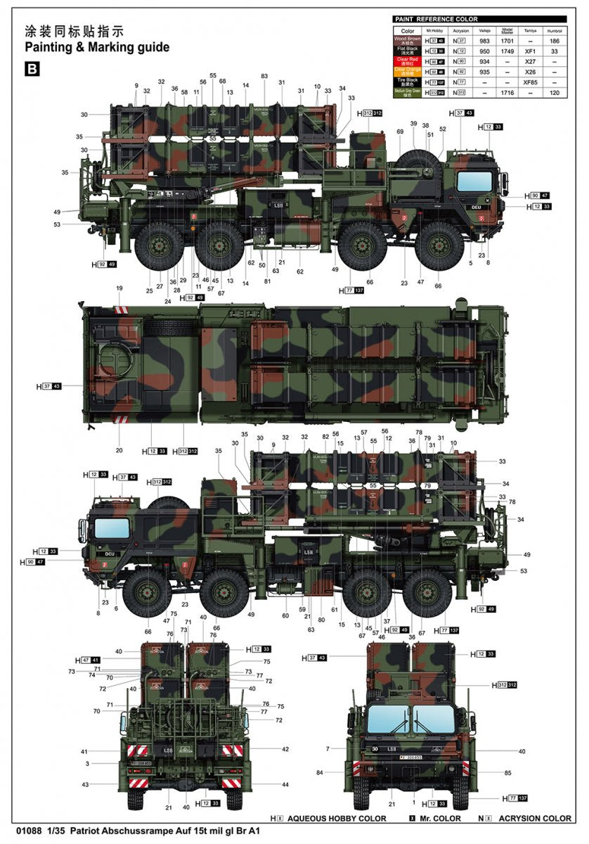 Trumpeter 01088 Patriot Abschussrampe auf 15t mil gl Br A1 1/35 – Bild 6
