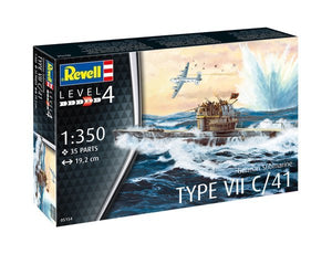 Maquette Revell 05154 de sous-marin allemand Type VII C/41 au 1/350