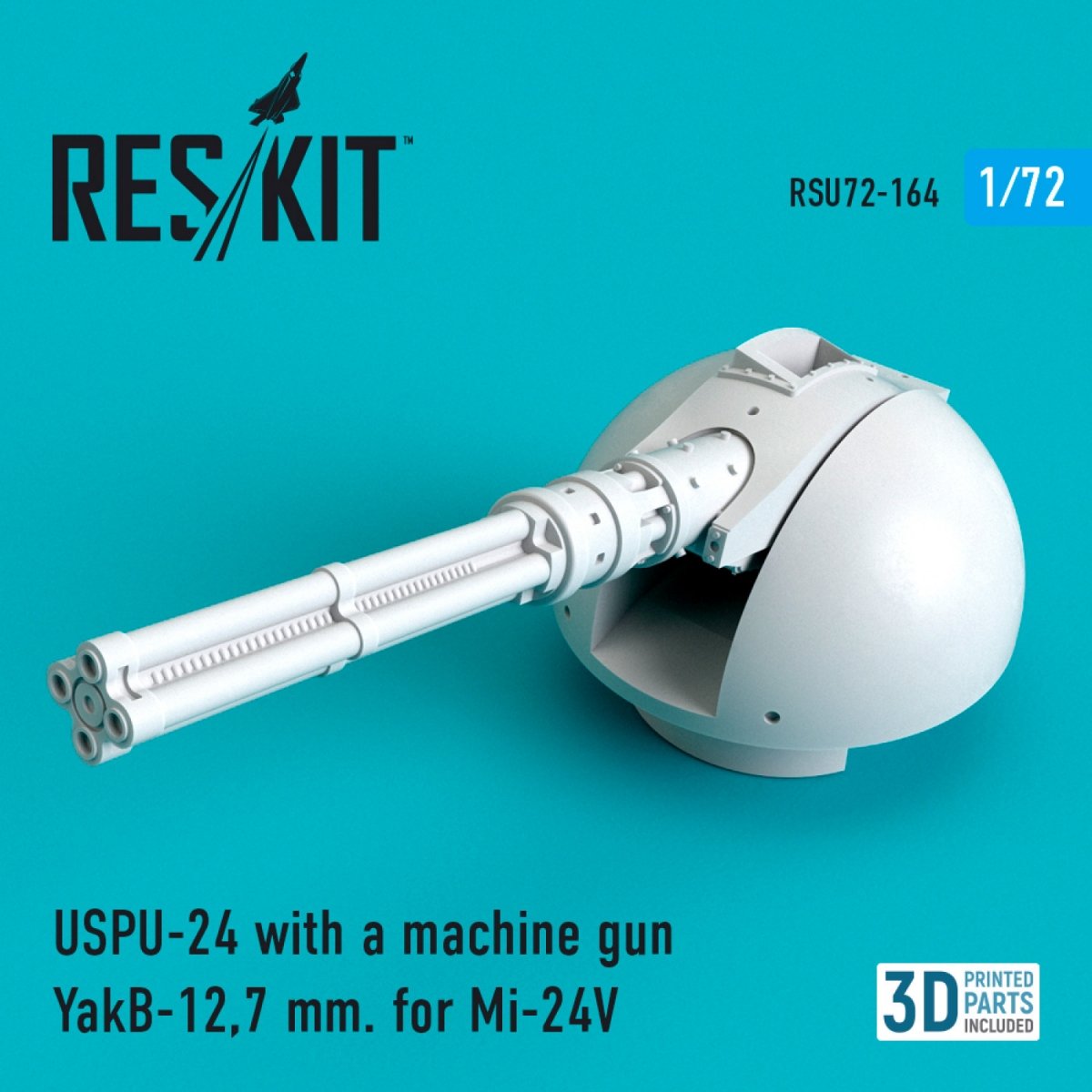 RESKIT RSU72-0164 USPU-24 WITH A MACHINE GUN YAKB-12.7 MM FOR MI-24V 1/72