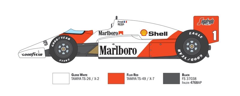Italeri 4711 McLaren MP4/2C Prost-Rosberg 1/12 – imagen 4