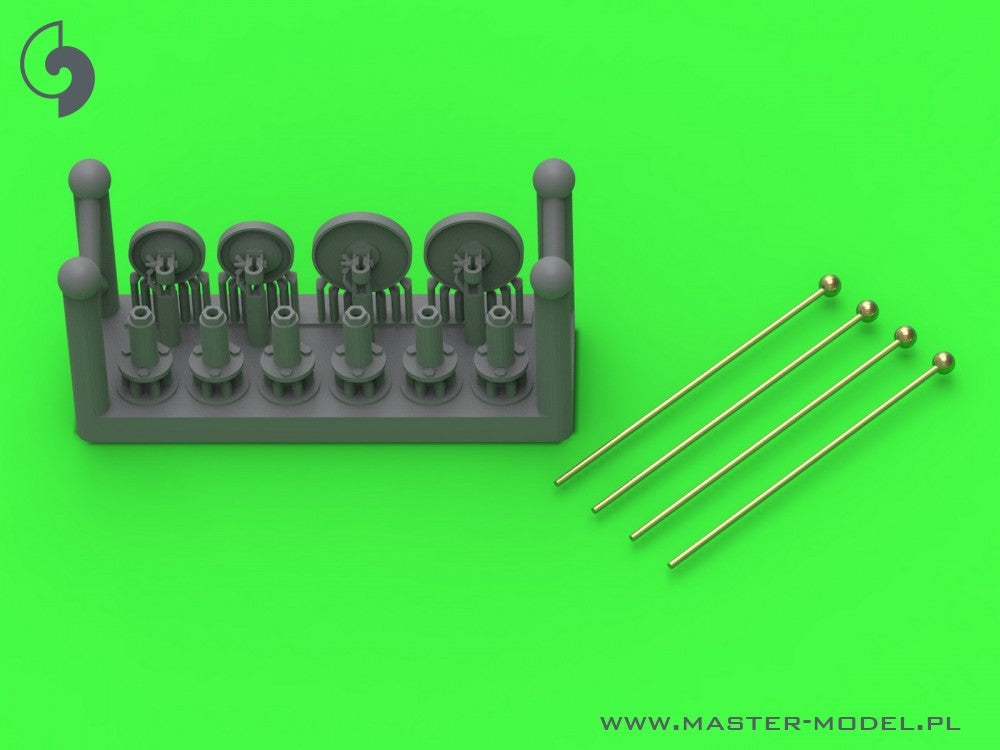 Jauges de largeur pour véhicules allemands Master GM-72-043 (utilisées sur les Sd.Kfz. 221, 222, 223, 231, 232, 233, 234, 247, 250, 251, 263) - Jeu de 4 pièces. Échelle 1/72