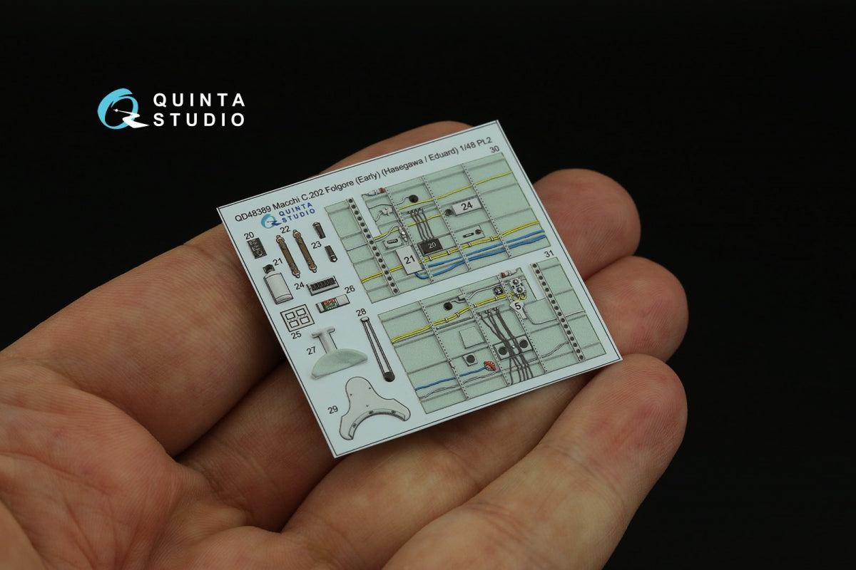 Quinta Studio QD48389 Macchi C.202 Folgore Early Intérieur imprimé en 3D et coloré sur papier décalcomanie (Hasegawa/Eduard) 1/48  – immagine 5