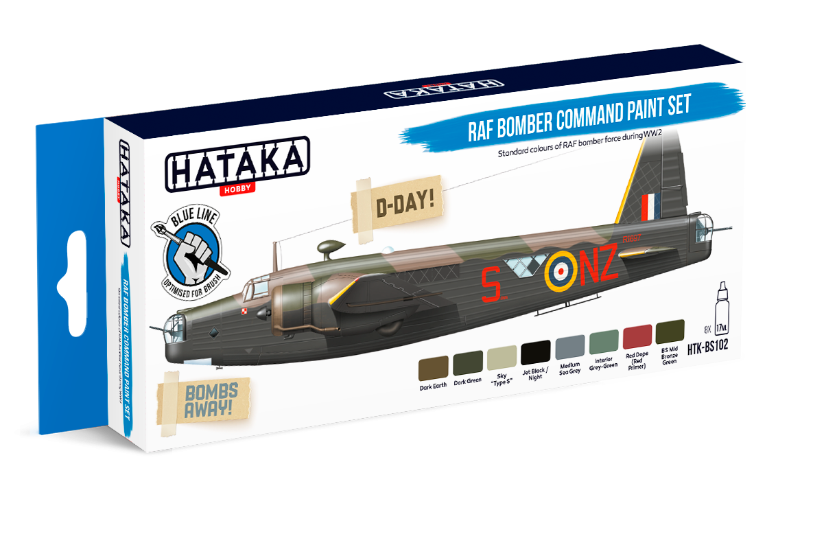 Kit de peinture Hataka HTK-BS102 RAF Bomber Command (8 x 17 ml)