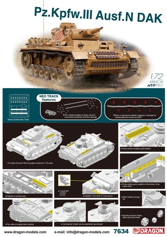 Dragon 7634 SPz.Kpfw.III Ausf. N DAK avec Neo Track 1/72 – image 2