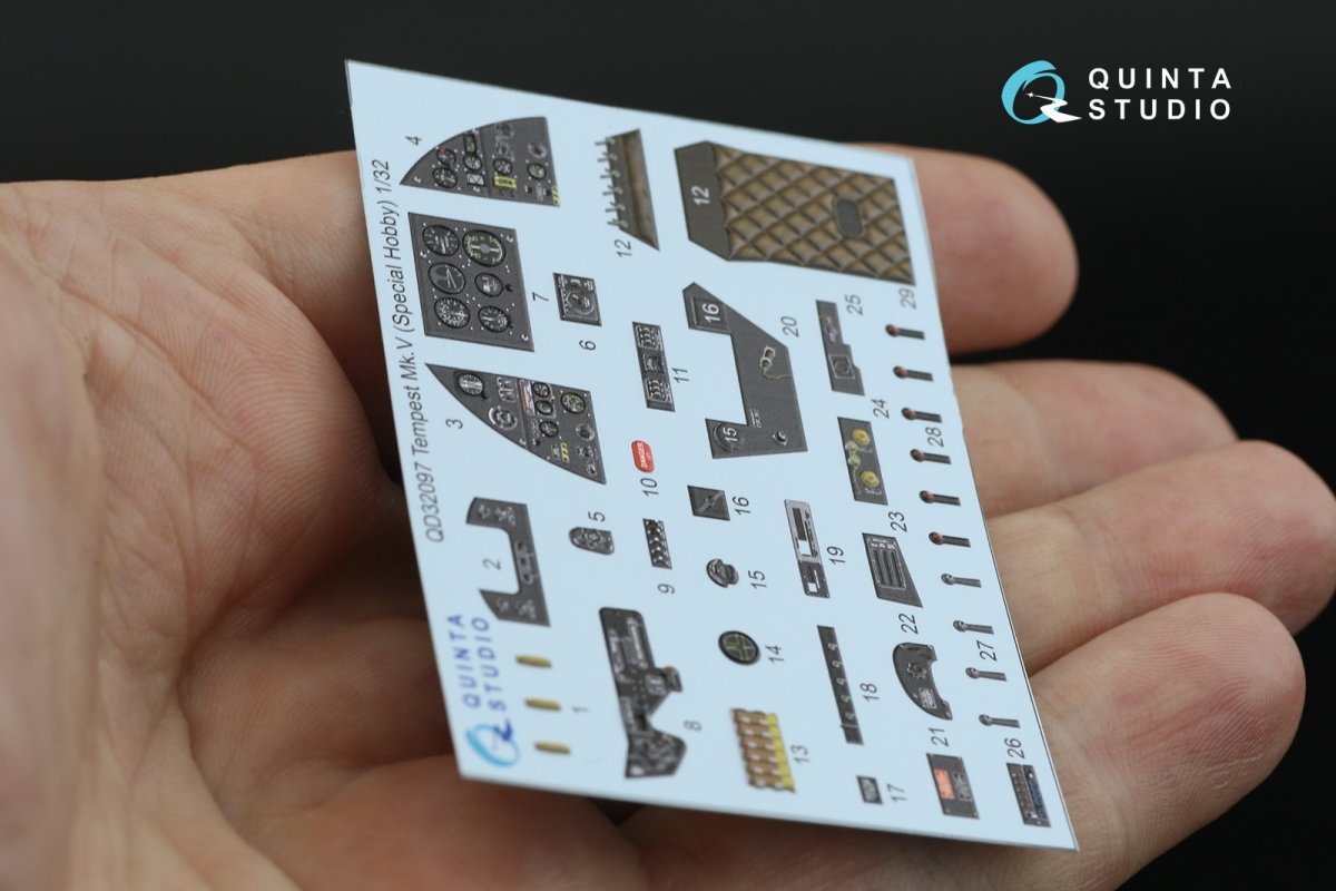 Intérieur imprimé en 3D et coloré sur papier décalcomanie Quinta Studio QD32097 Tempest Mk.V (Special Hobby/Revell) 1/32 – image 8
