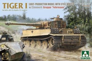 Takom 2202 Tiger I Sd.Kfz.181 Pz.Kpfw.VI Ausf.E - Modèle de première production avec roues en acier et Zimmerit, Gruppe &amp;#39;Fehrmann&amp;#39; 1/35