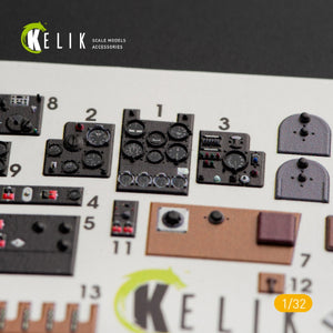 KELIK K32008 KI-61-I DÉCALCOMANIES 3D INTÉRIEURES POUR MAQUETTE HASEGAWA 1/32 – immagine 2