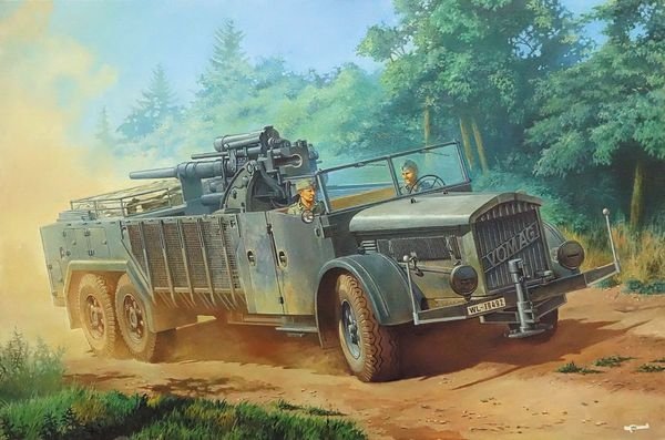 Roden 727 Selbstfahrlafette auf Fahrgestell VOMAG 7 ou 660 mit 8.8cm Flak 1/72