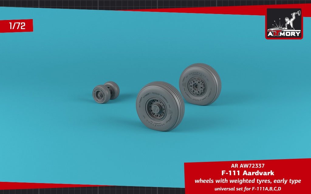 Armory Models AW72337 F-111A/B/C/D Aardvark wheels w/ weighted tires 1/72 – zdjęcie 2