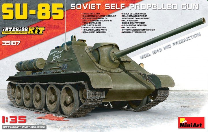 MiniArt 35187 SU-85 Pistolet automoteur soviétique Mod.1943 Kit intérieur de production intermédiaire 1/35