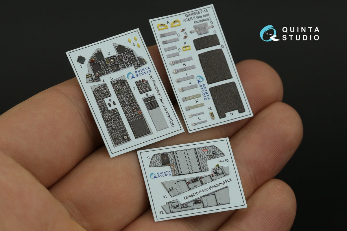 Quinta Studio QD48416 F-15C 3D-Printed coloured Interior on decal paper (Academy) 1/48 – zdjęcie 4