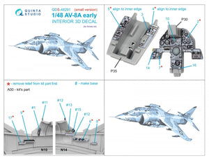 Intérieur imprimé en 3D et coloré sur papier décalcomanie Quinta Studio QDS-48291 AV-8A (version initiale) (petite version) 1/48  – image 2