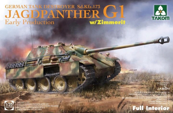 Takom 2125 Jagdpanther G1 Première production avec Zimmerit et intérieur complet 1/35