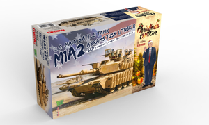 Maquette Meng TS-026s du char de combat principal américain M1A2 Abrams Tusk I / Tusk II avec figurine Trump, échelle 1/35