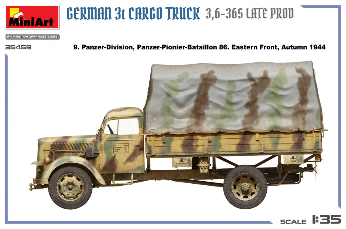 MiniArt 35459 Camion cargo allemand 3 tonnes, production tardive, échelle 1/35 – imagen 11