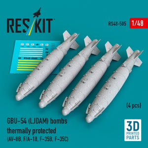 RESKIT RS48-0505 GBU-54 (LJDAM) bombes à protection thermique (4 pièces) (Impression 3D) 1/48