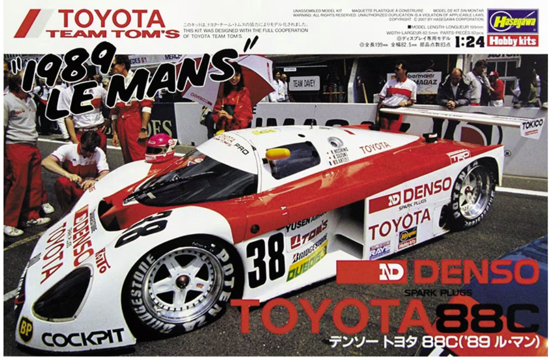 Hasegawa 20235 Denso Toyota 88C (89) Le Mans, maquette à l'échelle 1/24, réédition 2019