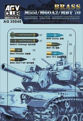 AFV Club AG35048 M551/M60A2/MBT 70 Munitions de char de 152 mm 1/35