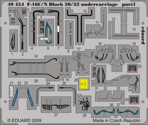 Train d&amp;#39;atterrissage Eduard 49454 F-16C/N Block 30/32 Tamiya 1/48