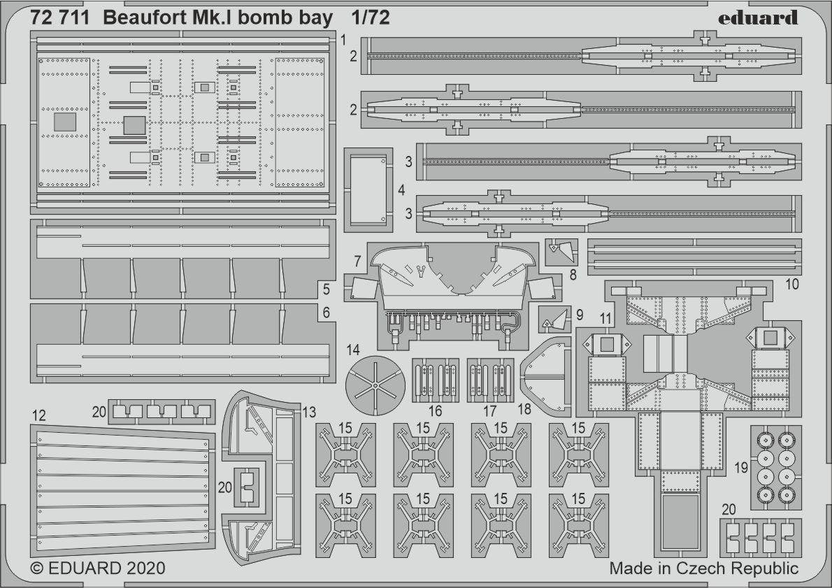 Maquette Eduard BIG72163 Beaufort Mk.I pour AIRFIX au 1/72 – immagine 2