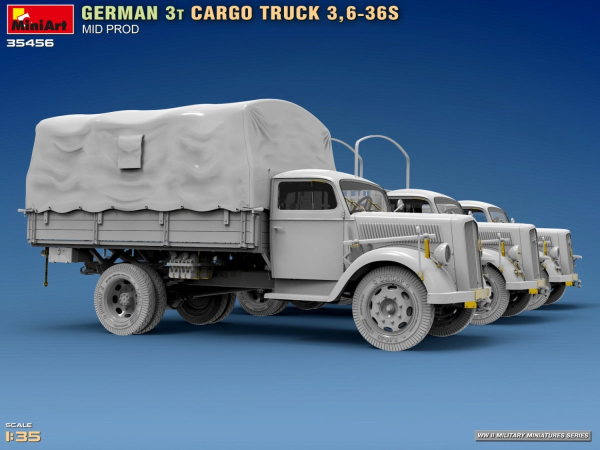Miniart 35456 CAMION DE CHARGEMENT ALLEMAND 3T 3.6-36S MID PROD 1/35 – imagen 8