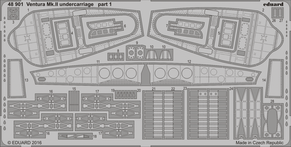 Train d&amp;#39;atterrissage Eduard 48901 Ventura Mk. II REVELL 1/48
