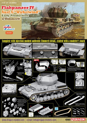 Dragon 6565 Flakpanzer IV Ausf.G Wirbelwind Early Production w/Zimm 1/35 – zdjęcie 2