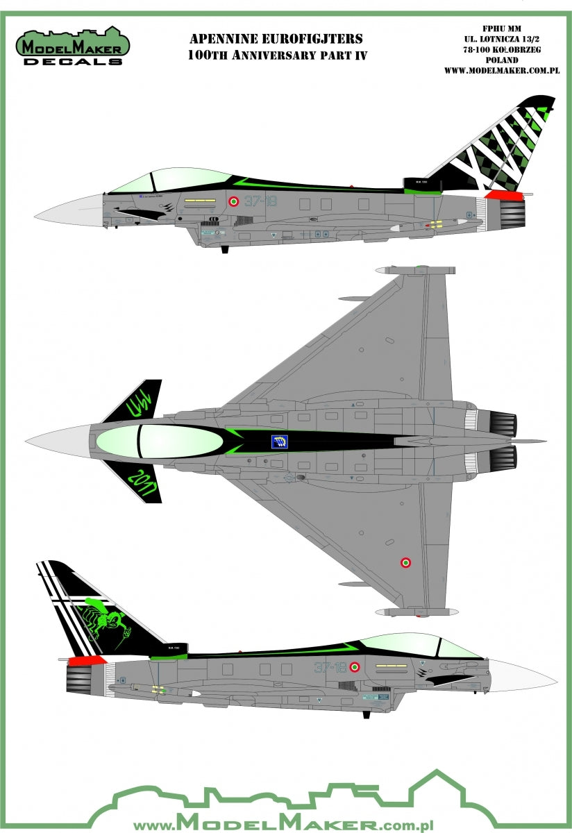 Décalcomanies ModelMaker D48144 Eurofighters des Apennins, partie 4, échelle 1/48